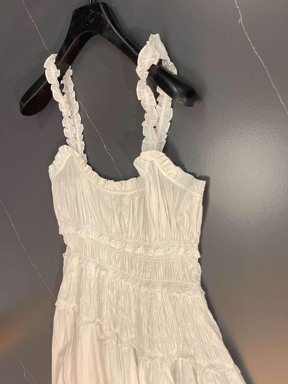 NEW DÔEN Marianne Organic Cotton Poplin Midi Dress In Salt Size L - Picture 10 of 13